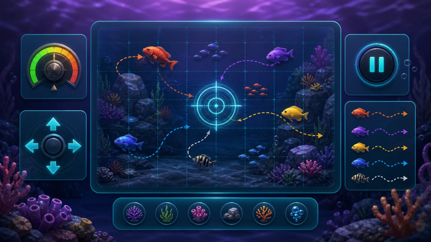 666jili fishing game control guide with target paths and pause tool — media 398